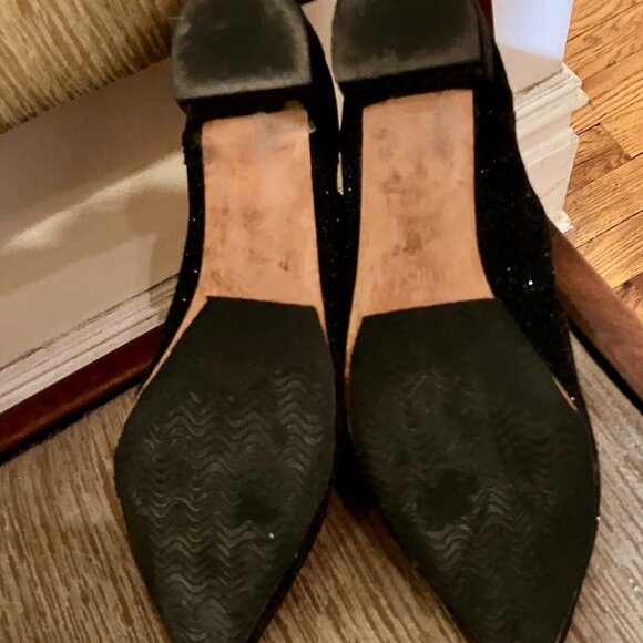 Miista London handmade black metallic leather sparkle Chelsea Boots 39/8.5 - Picture 6 of 7